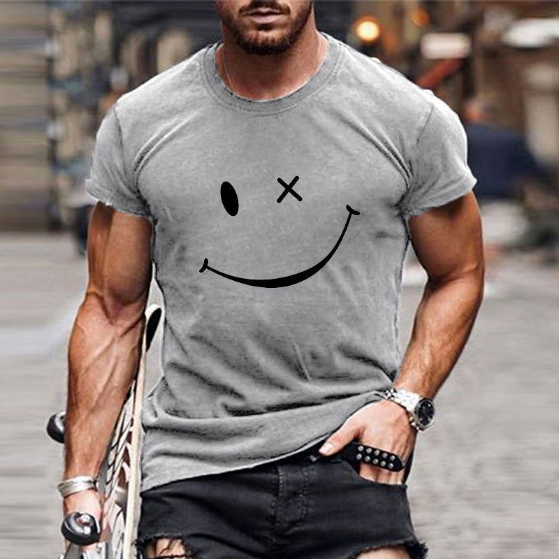 Adrian | Men's Grafik Smile Freizeit Short Sleeve T-Shirt
