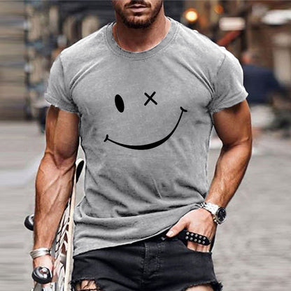 Adrian | Men's Grafik Smile Freizeit Short Sleeve T-Shirt