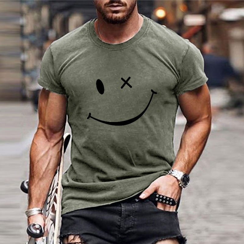 Adrian | Men's Grafik Smile Freizeit Short Sleeve T-Shirt