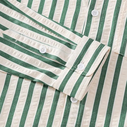 Claudio | Men’s Vertical Stripe Casual Button-Up Shirt