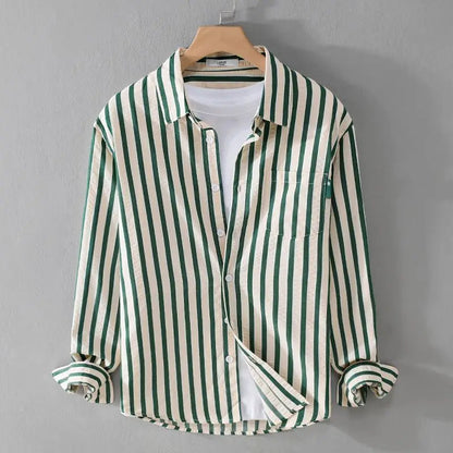 Claudio | Men’s Vertical Stripe Casual Button-Up Shirt