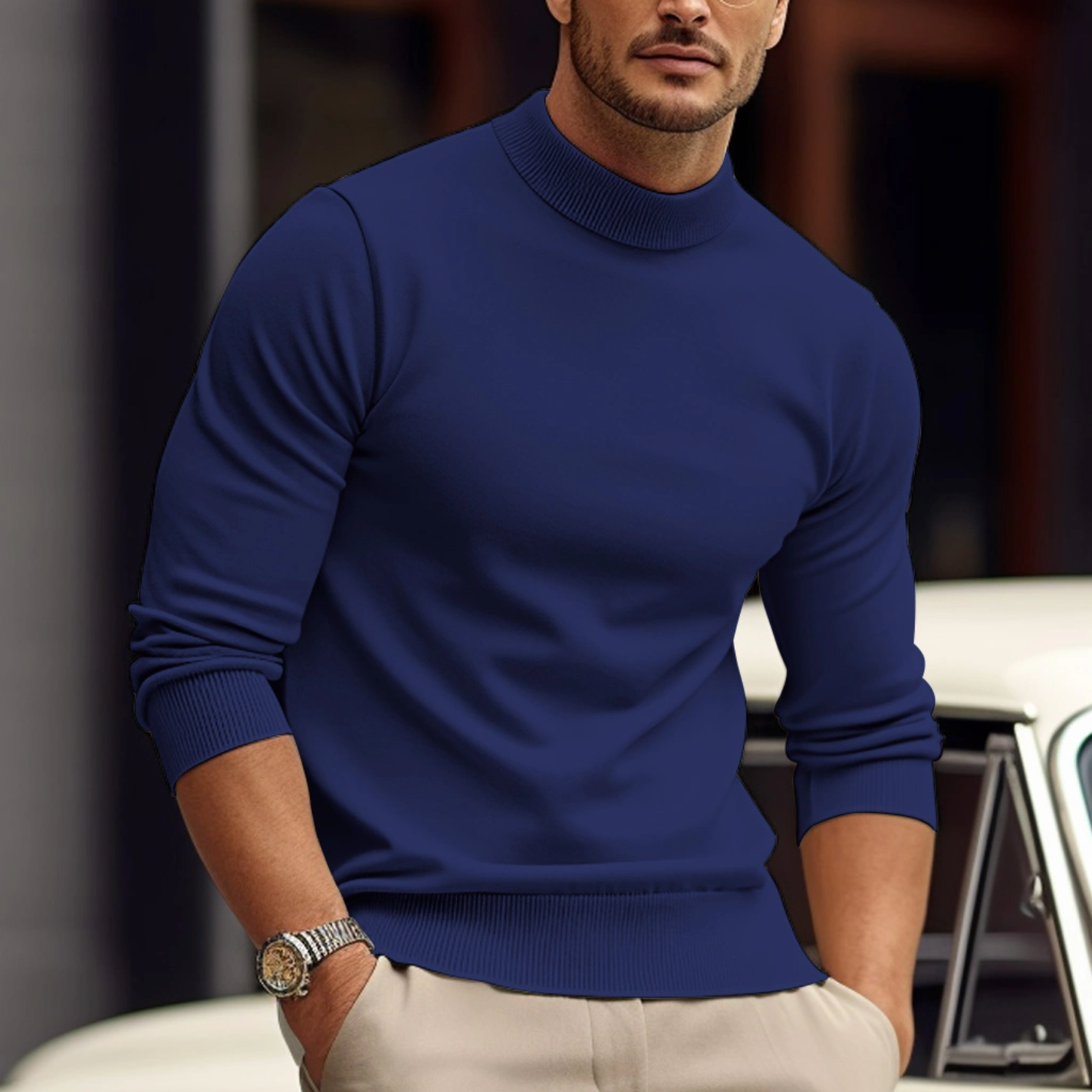 Valerio | Men’s Mock Neck Long Sleeve Shirt