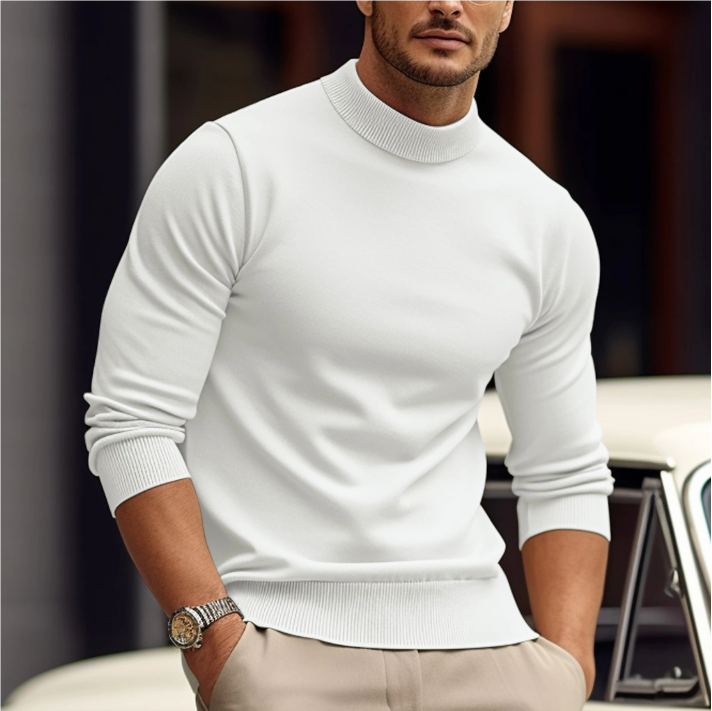 Valerio | Men’s Mock Neck Long Sleeve Shirt