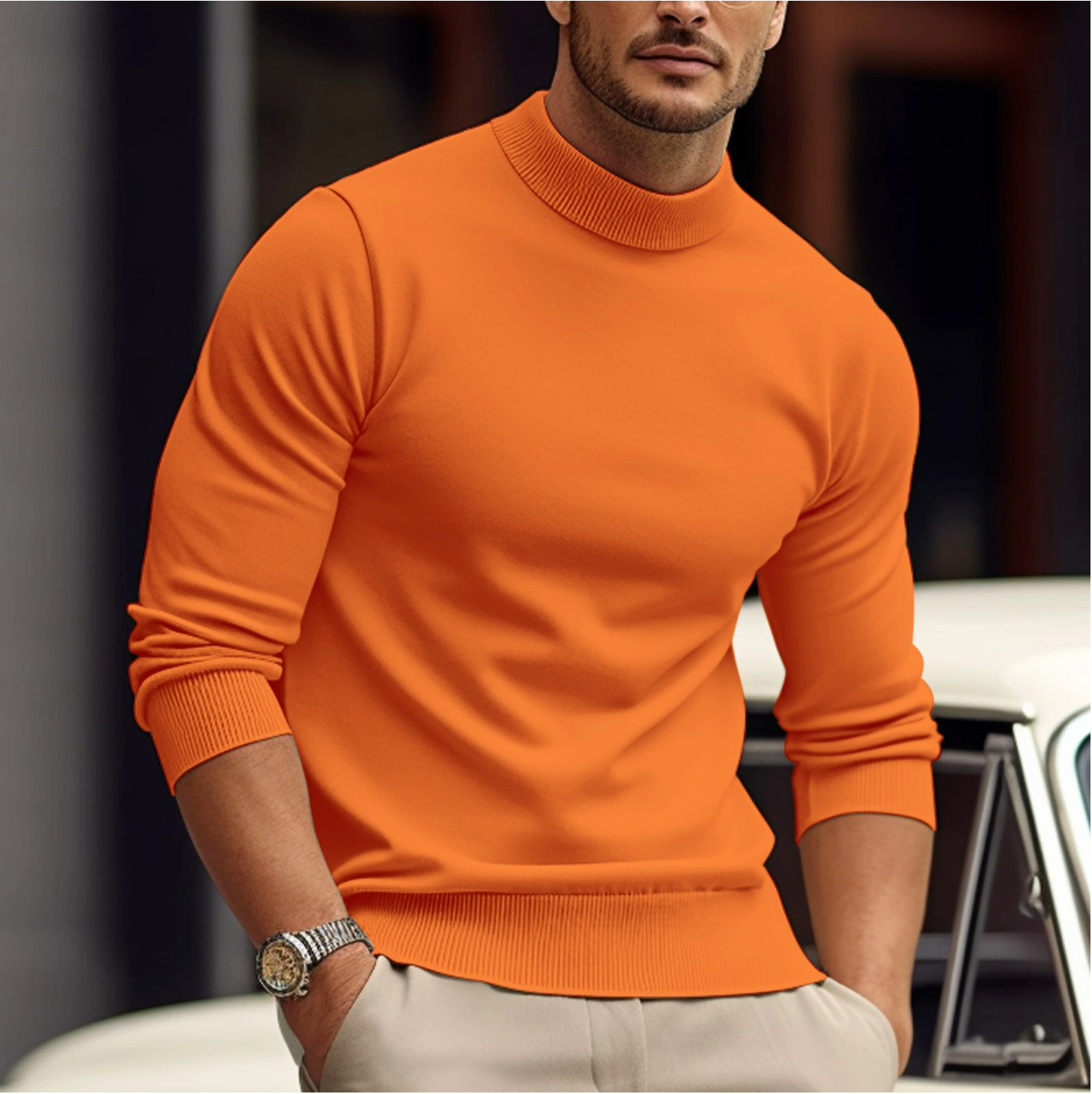 Valerio | Men’s Mock Neck Long Sleeve Shirt
