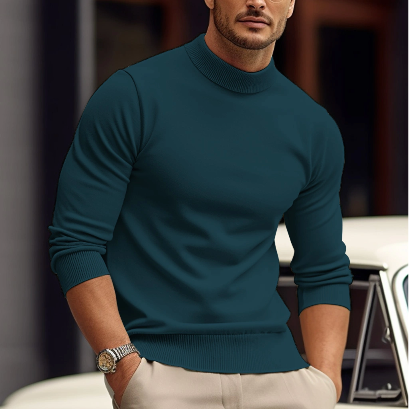 Valerio | Men’s Mock Neck Long Sleeve Shirt