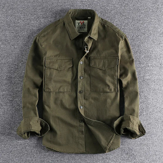 Alberto | Men’s Double Pocket Button Placket Casual Shirt
