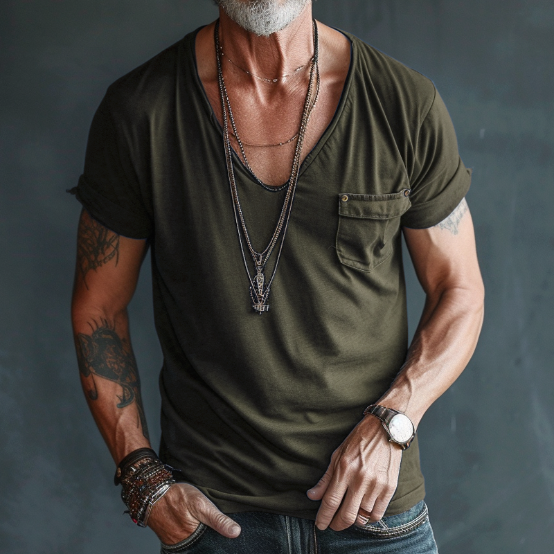Dante | Men’s Deep Crew Neck Pocket T-Shirt