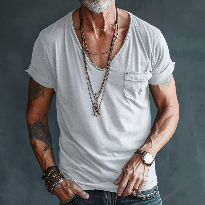 Dante | Men’s Deep Crew Neck Pocket T-Shirt