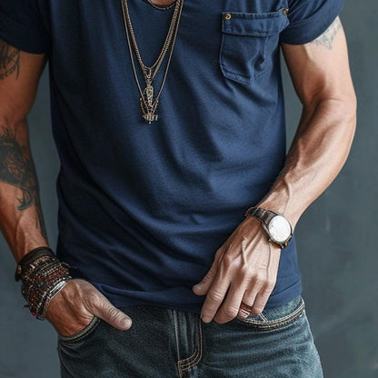 Dante | Men’s Deep Crew Neck Pocket T-Shirt