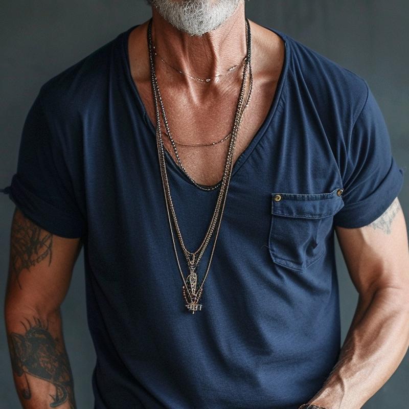 Dante | Men’s Deep Crew Neck Pocket T-Shirt
