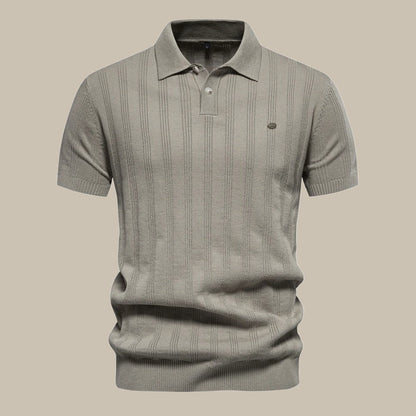 Stefano | Men’s Textured Button Polo Knit Shirt