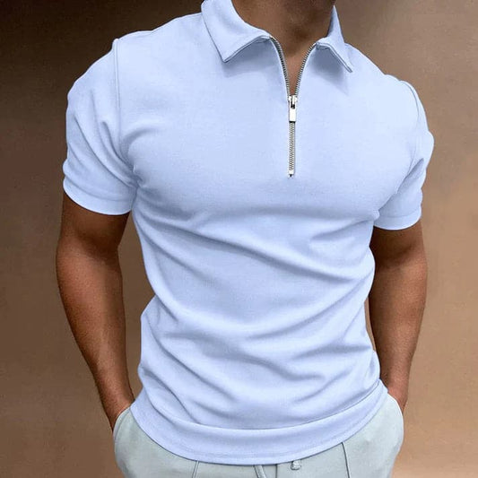 Enzo | Men’s Half-Zip Mock Neck Polo Shirt