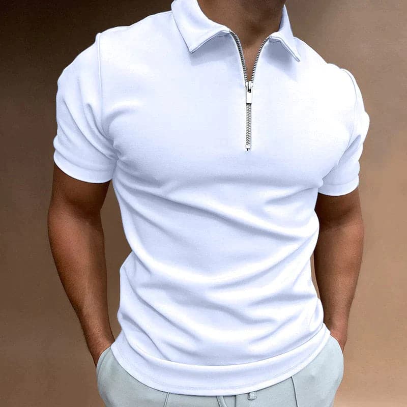 Enzo | Men’s Half-Zip Mock Neck Polo Shirt