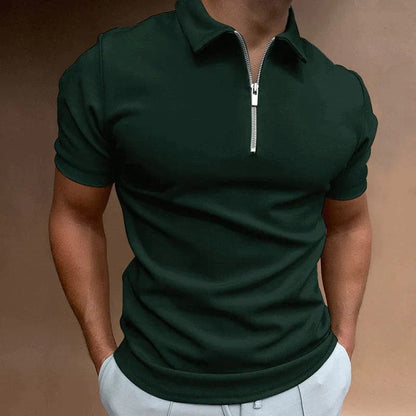 Enzo | Men’s Half-Zip Mock Neck Polo Shirt