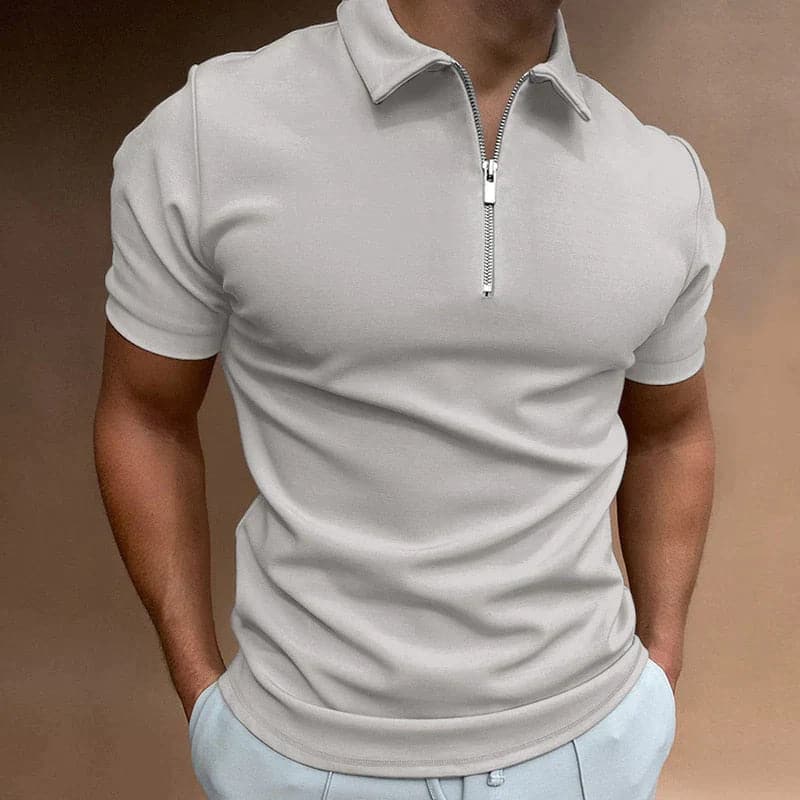 Enzo | Men’s Half-Zip Mock Neck Polo Shirt