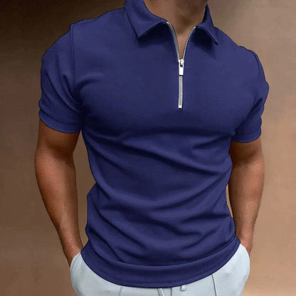 Enzo | Men’s Half-Zip Mock Neck Polo Shirt