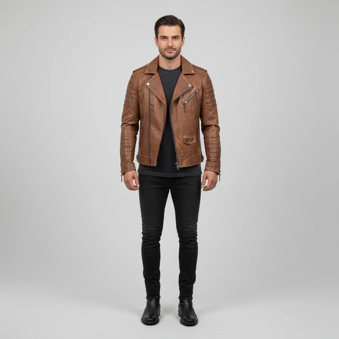 Jordan | Men's Zip-Up Leather Jacket