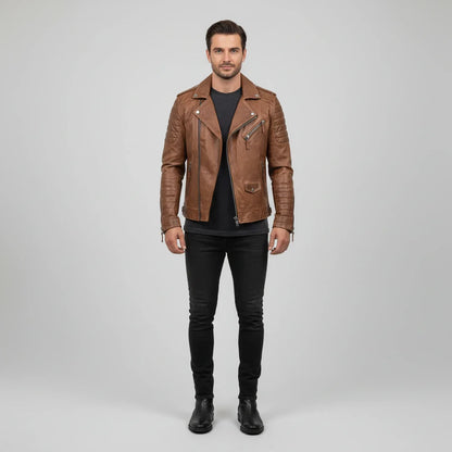Jordan | Men's Zip-Up Leather Jacket