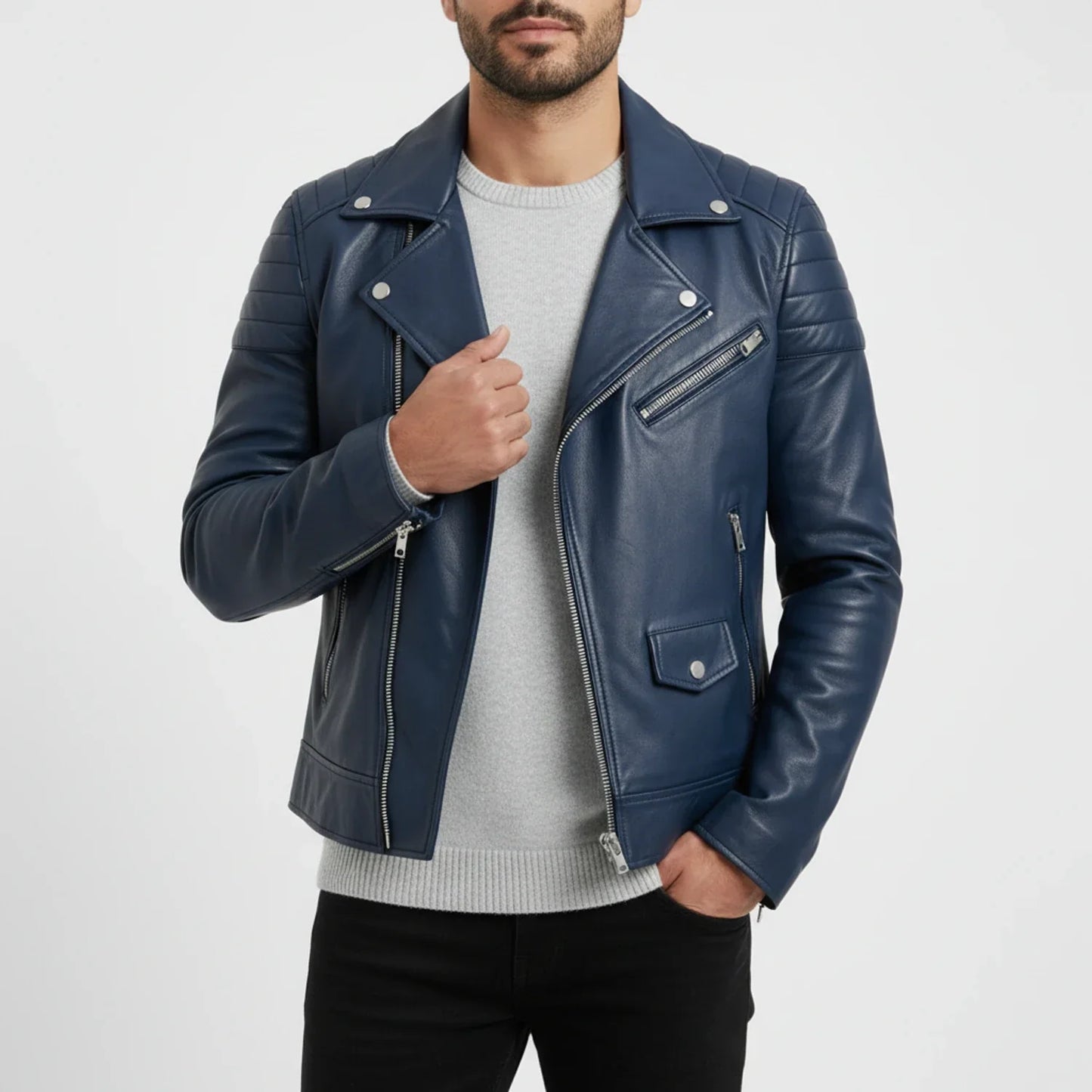Jordan | Men's Zip-Up Leather Jacket