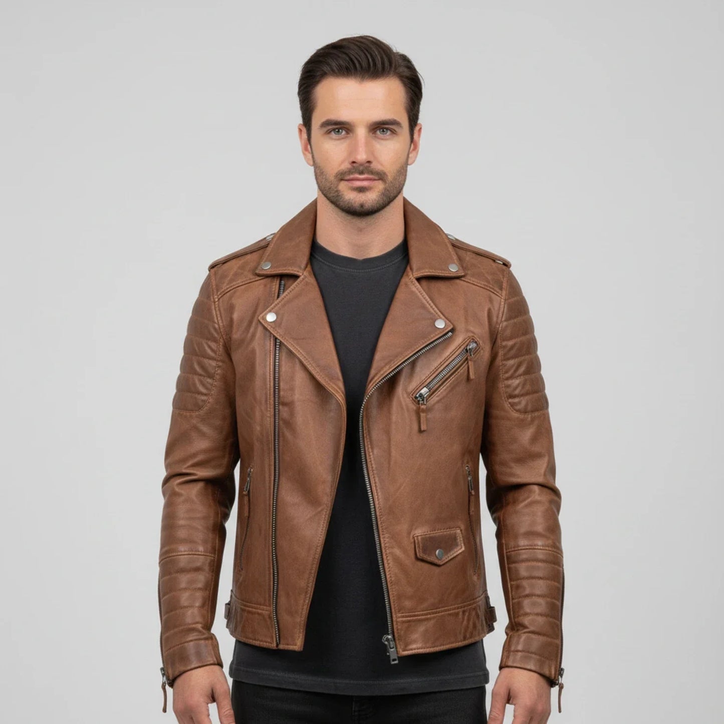 Jordan | Men's Zip-Up Leather Jacket