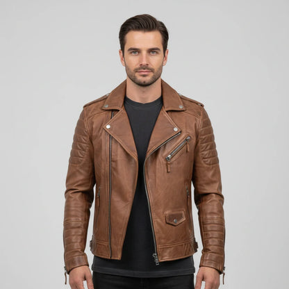 Jordan | Men's Zip-Up Leather Jacket
