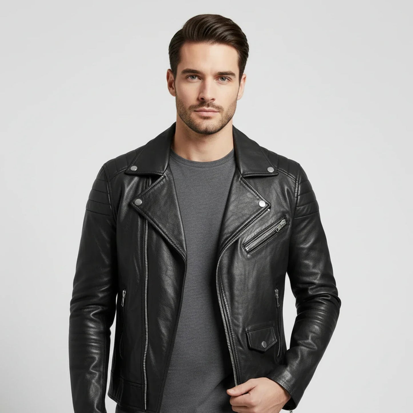 Jordan | Men's Zip-Up Leather Jacket