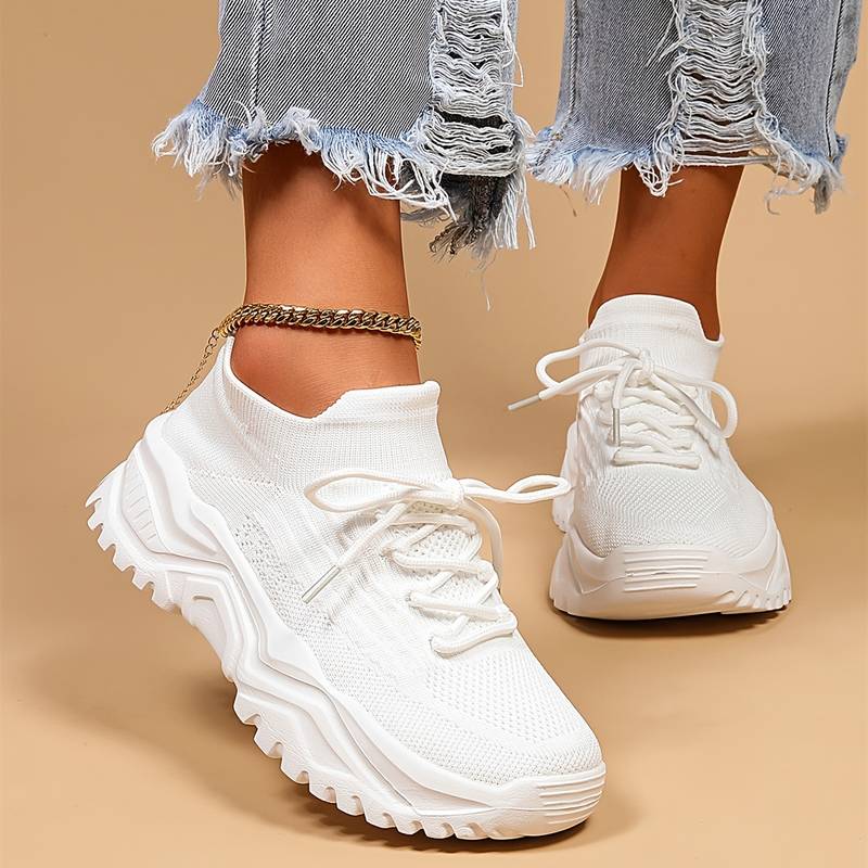 Martina | Women's Trendy Lace-Up-Sneakers with chunky Sole