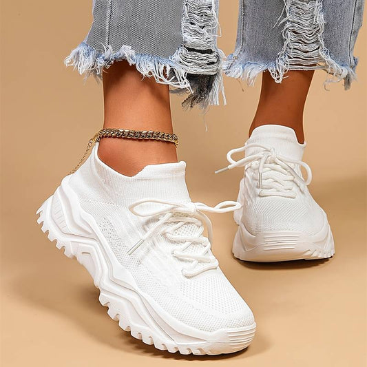 Martina | Women's Trendy Lace-Up-Sneakers with chunky Sole
