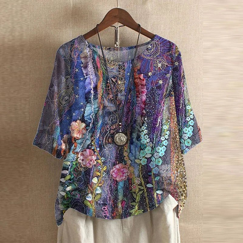 Angeluccia | Date-Night Breathable Floral Design Blouse