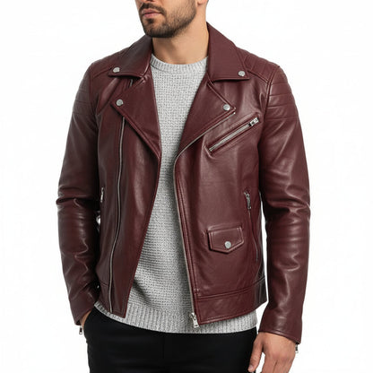 Jordan | Men's Zip-Up Leather Jacket
