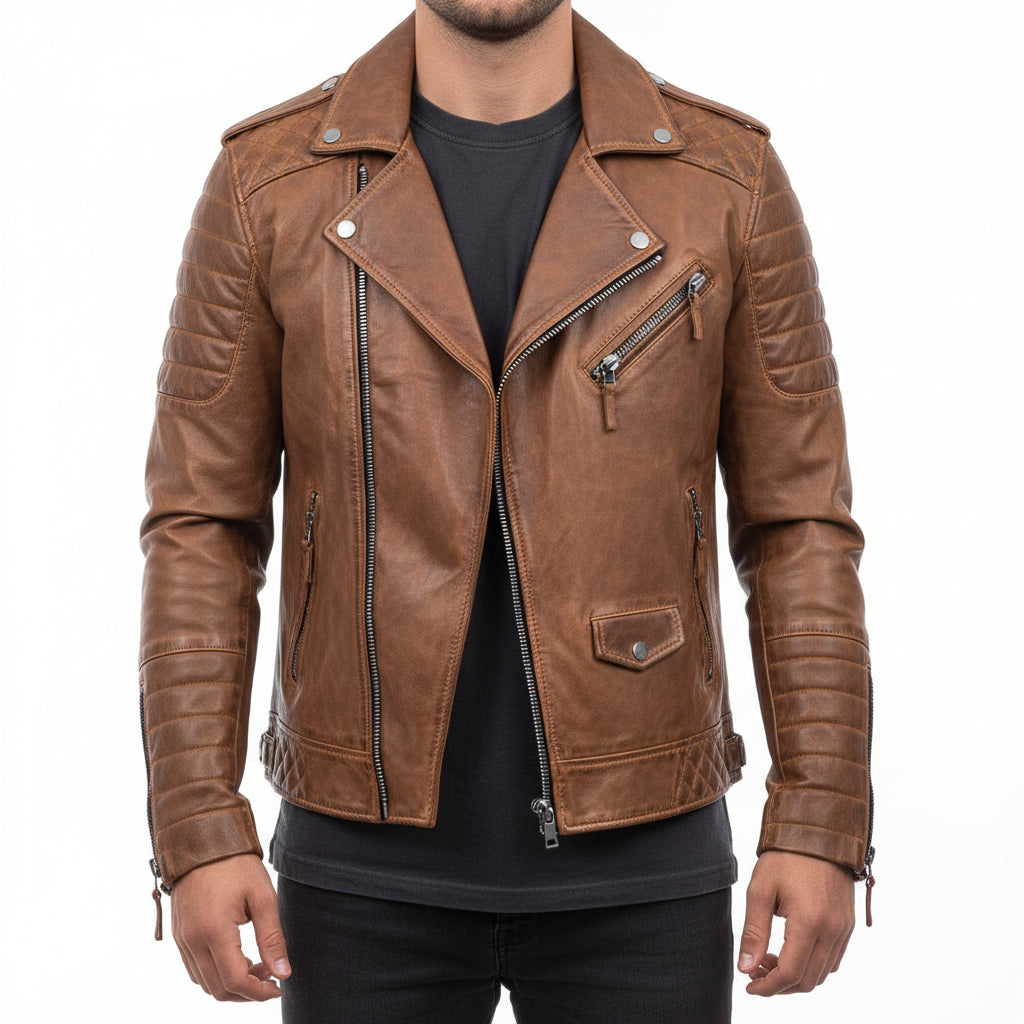 Jordan | Men's Zip-Up Leather Jacket