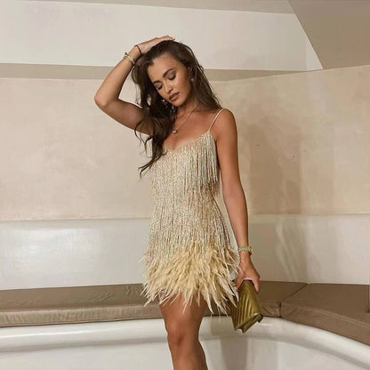 Edith | Women's Summer Figure-Hugging Cocktail Mini Dress with Sequin