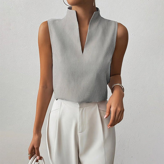 Ardisia | Breathable Cotton V-Neck Striped Blouse
