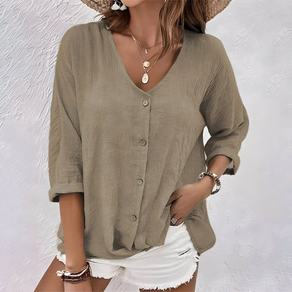 Lorraine | Relaxed button-up blouse with effortless polish and breezy charm