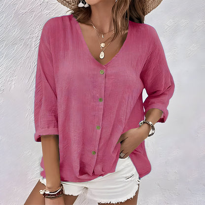 Lorraine | Relaxed button-up blouse with effortless polish and breezy charm