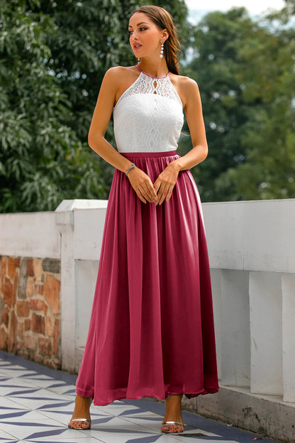 Nicole | Women's Halter Maxi Dress for Wedding Guests