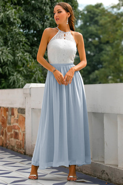 Nicole | Women's Halter Maxi Dress for Wedding Guests