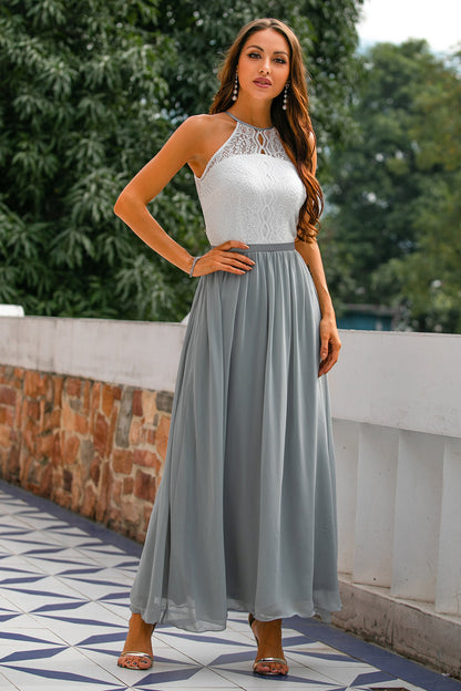 Nicole | Women's Halter Maxi Dress for Wedding Guests