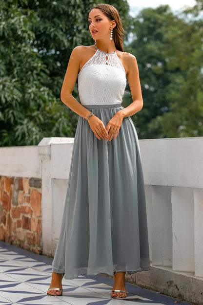 Nicole | Women's Halter Maxi Dress for Wedding Guests