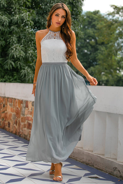 Nicole | Women's Halter Maxi Dress for Wedding Guests