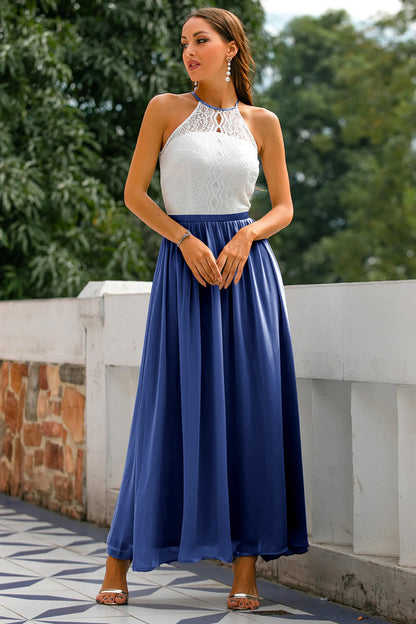 Nicole | Women's Halter Maxi Dress for Wedding Guests