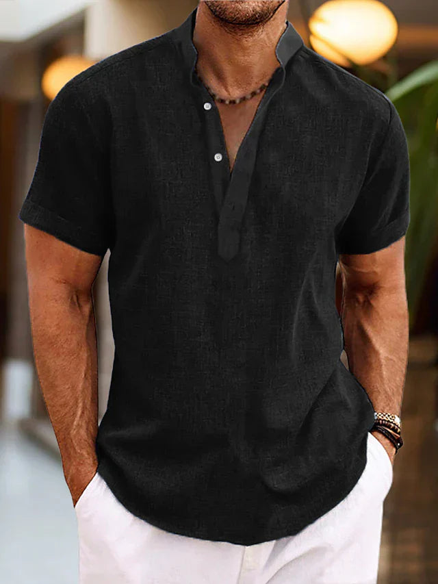 Donato | Men’s Summer Henley Short Sleeve Shirt