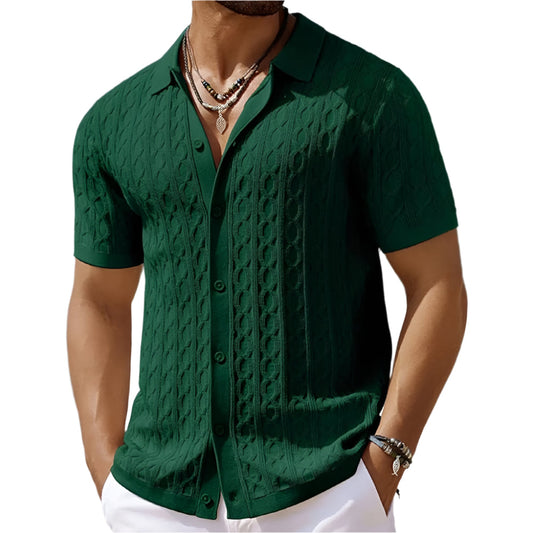 Riccardo | Men’s Structured Button-Up Polo Shirt