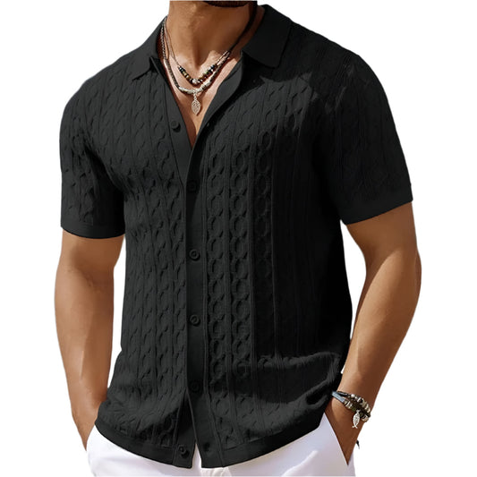Riccardo | Men’s Structured Button-Up Polo Shirt