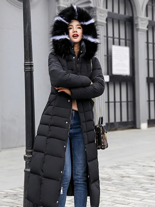 Franziska | Women's Long Quilted-Winter Coat with Hood