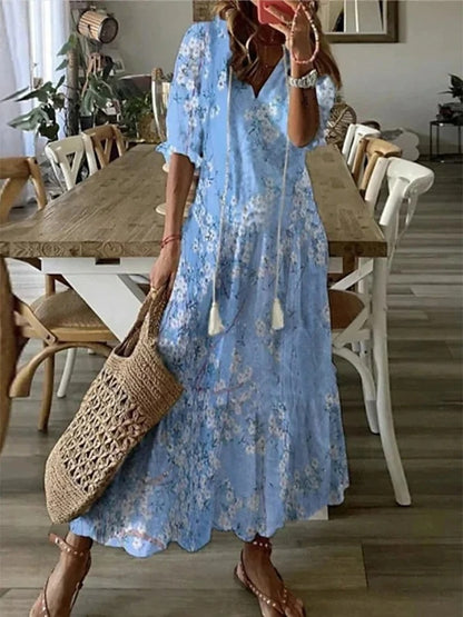 AURORA Maxi V-Neck Beach Women's Dress