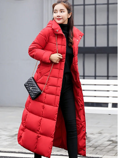 Franziska | Women's Long Quilted-Winter Coat with Hood