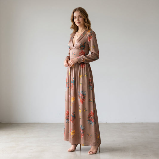 Daniela | Women's Boho Maxi Dress with Ruffle