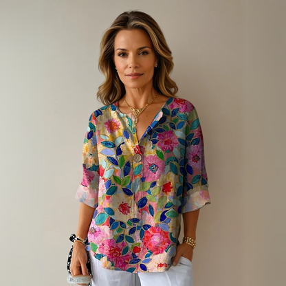 Michela | Breathable Floral Women's Elegant Blouse