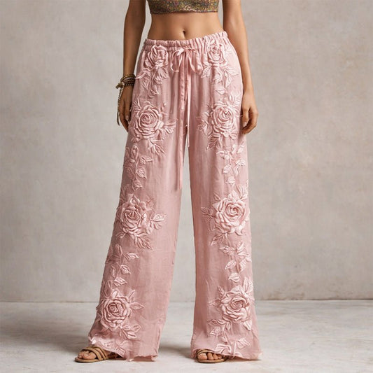 Alcione | Wide-Leg Relaxed Floral Vacation Pants